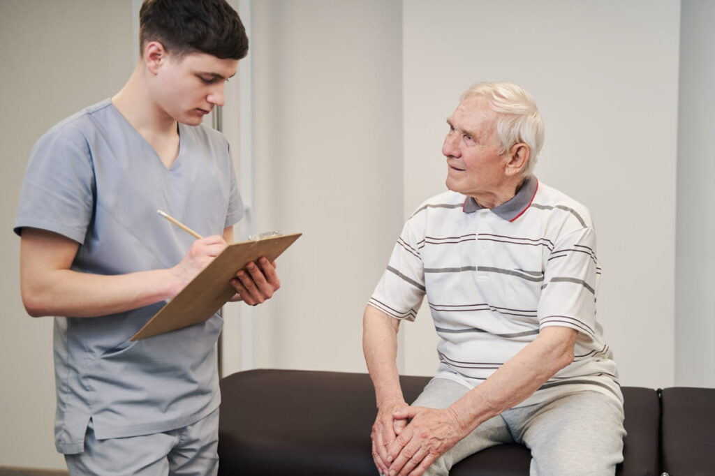 Doctor consultation with an elderly man