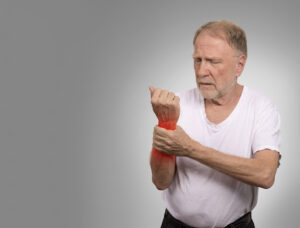 Man suffering from degenerative joint disease