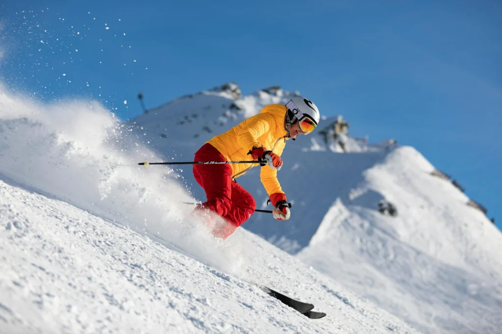 Person skiing down a mountain