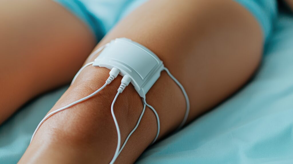 electrotherapy device on patient's arm