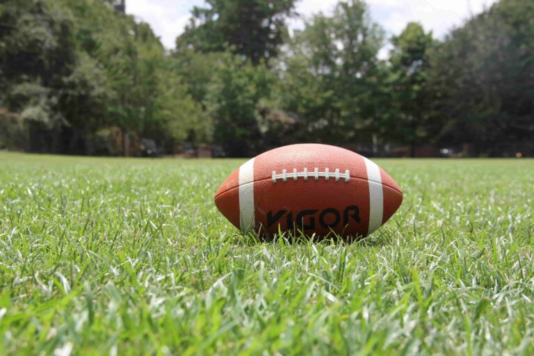 football placed on a grass field